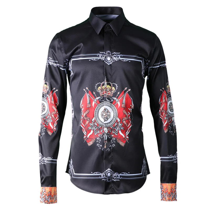 Готический флаг цифровая печать мужская рубашка с длинным рукавом Ropa De Hombre 2020