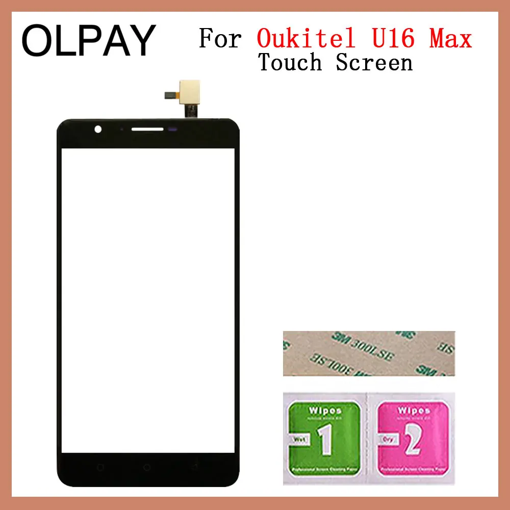 Black No Tools Сенсорная панель для мобильного телефона, переднее стекло для Oukitel U16 Max 6," дюймов, сенсорный экран, дигитайзер, панель, стекло, датчик, запасные части - Цвет: Black No Tools