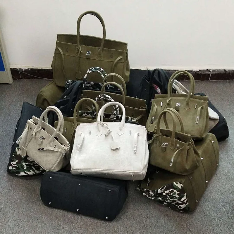 Большая вместительная утолщенная холщовая платиновая сумка для мужчин