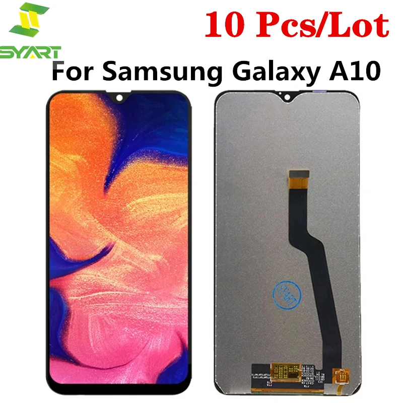 Pantalla LCD t&aacute;ctil para m&oacute;vil, montaje de digitalizador para Samsung Galaxy A10, A105, A105F, 10 unids/lote-0