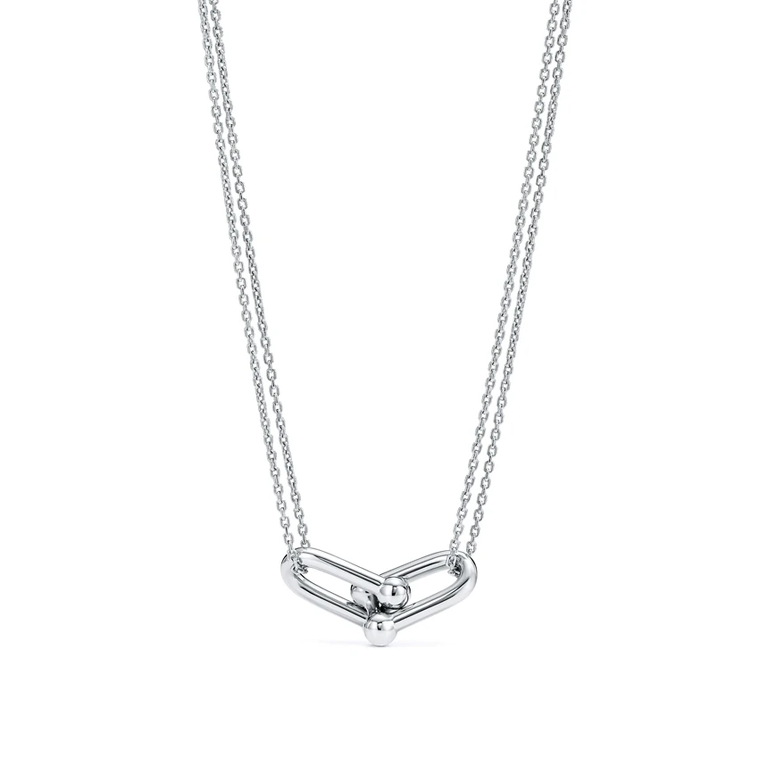 

Fashion dazzle popular couple double U pendant necklace