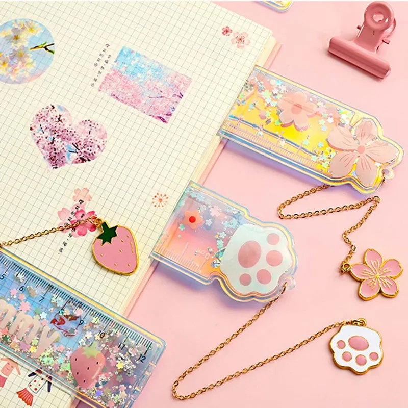 

Oil Flow Sand Bookmark Rulers Cute Laser Girl Drawing Template Lace Sewing Ruler Stationery Office School