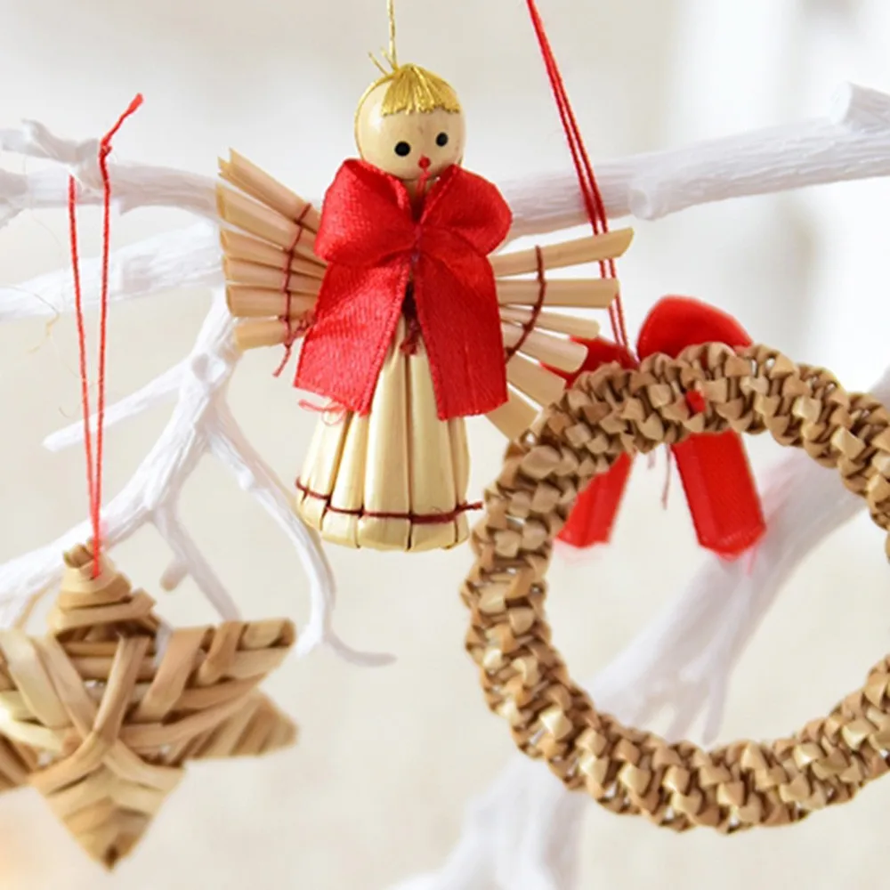 Натуральная пшеничная соломенная плетеная подвеска пентаграмма шар в форме