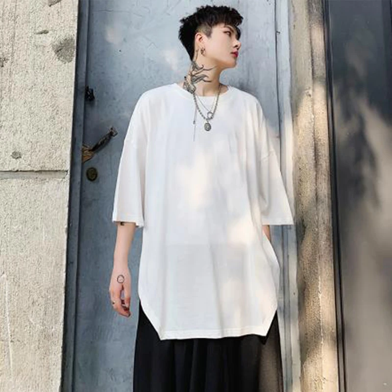 Футболка мужская оверсайз с разрезом по бокам рубашка коротким рукавом