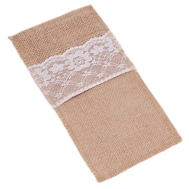 10 шт./лот натуральное джутовое кружево карманы деревенский стиль свадебная