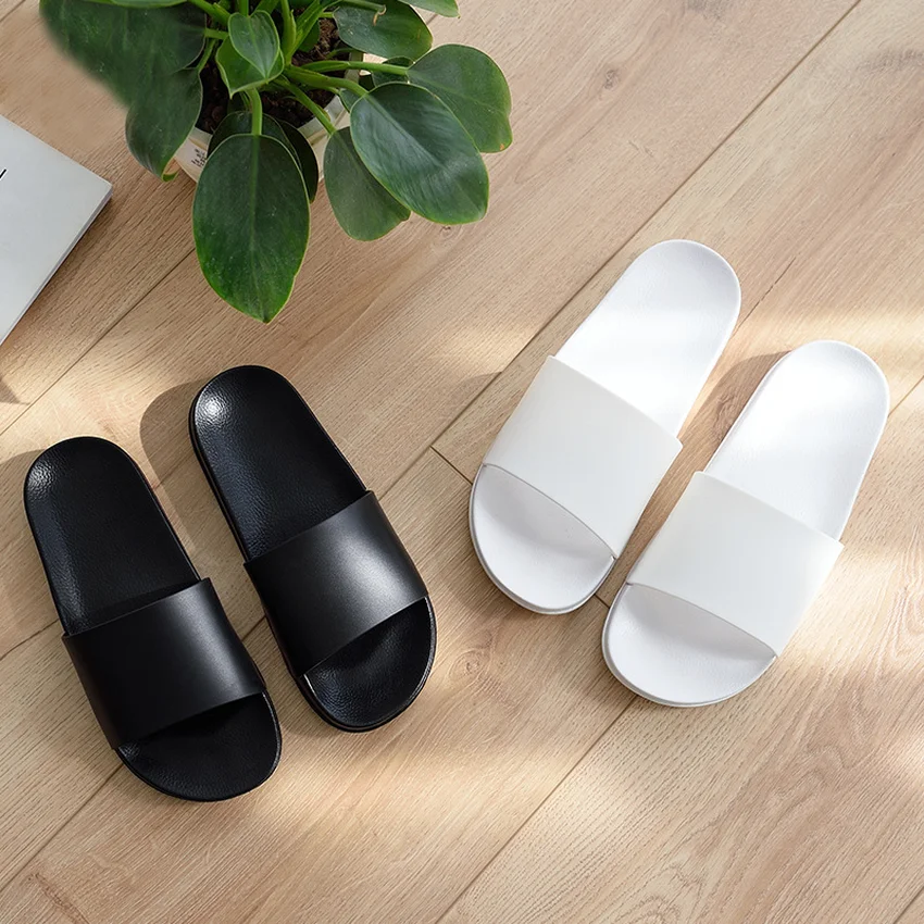 

Шлепанцы унисекс, простые мягкие Нескользящие, для ванной, комнатные тапочки, черные, белые, унисекс