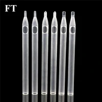 new white clearly 50pcs 57911f tattoo long tips flat size disposable plastic long tattoo tips nozzle tube for tattoo supplies