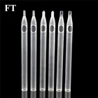 Новый Белый четкий 50 шт 57911f татуировки Длинные Советы плоский Размер одноразовые пластиковые длинные татуировки наконечники насадка трубка для тату поставки