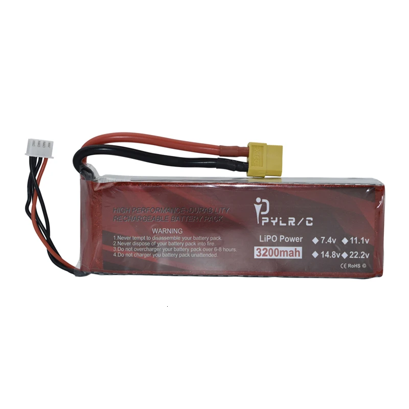 Bater&iacute;a Lipo de alta velocidad para helic&oacute;ptero de control remoto, 14,8 v, 3200mAh, bater&iacute;a de litio de 4s, 14,8 v, 50C, bater&iacute;a de Dron T/XT60-2