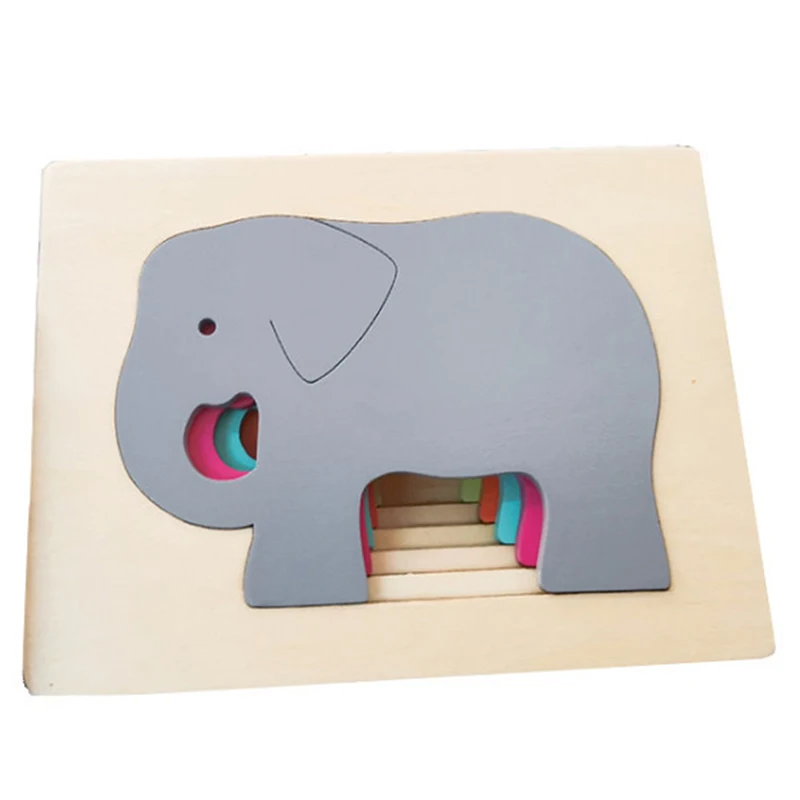 

Kids Wooden Toys For Children Animal Carton 3D Puzzle Multilayer Jigsaw Puzzles Baby Toys Child Early Educational Aids