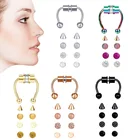 Пирсинг в нос, кольцо из сплава, пирсинг кольцо, перегородка, кольцо для женщин, украшения для тела, подарки, магнитный поддельный пирсинг, 2021