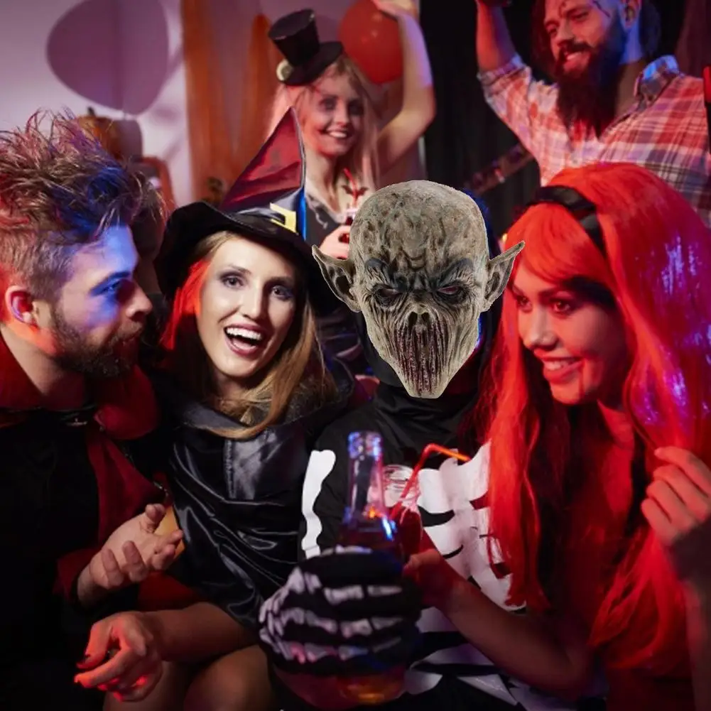 Накладка на лицо ужас Хэллоуин головной убор из латекса инопланетянина без рта