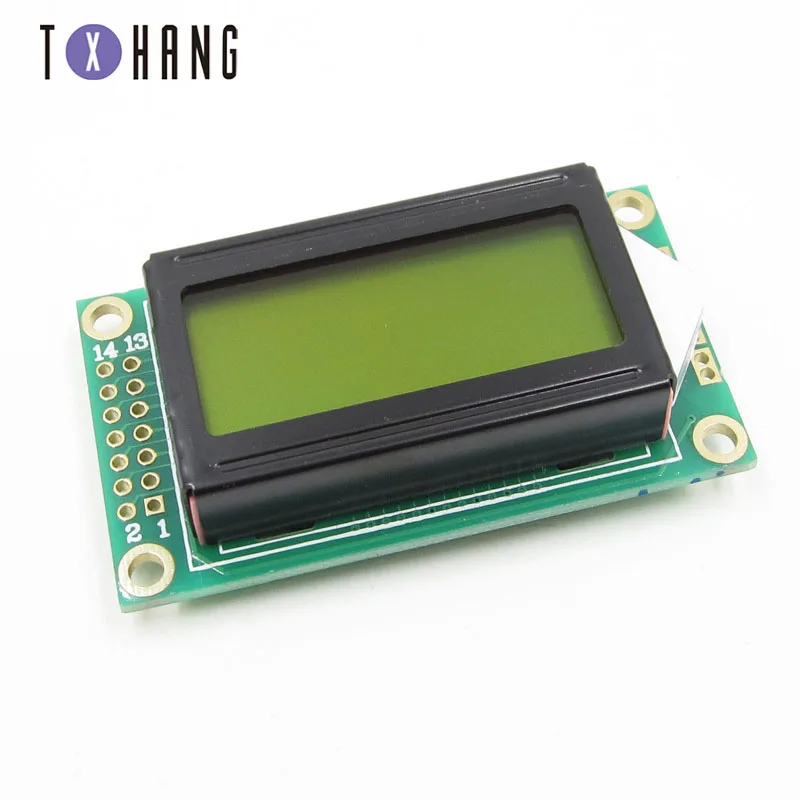 1 шт. желтый 0802 ЖК дисплей 8x2 персонажа Дисплей модуль 5V LCM для Arduino Raspberry