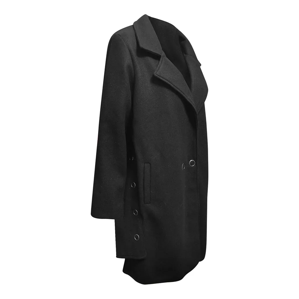 Women Outerwear Overcoat Autumn Winter Jacket New Fashion Long Woolen Coat Women Long Sleeve Slim Solid Female Wool Coats#108