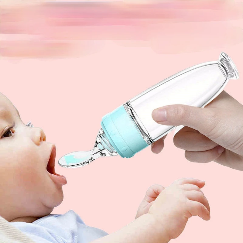 

Soft Spoon Baby Rice Paste Bottle Silicone Suction Cup Supplement Tableware Squeeze Feeding Baby Meal Rice Flour Feeding Kit