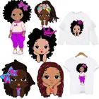 Черные милые термонаклейки для девочек на одежду, Термотрансферная нашивка для детей, женские футболки, платье, аппликация, моющаяся нашивка утюгом на одежде