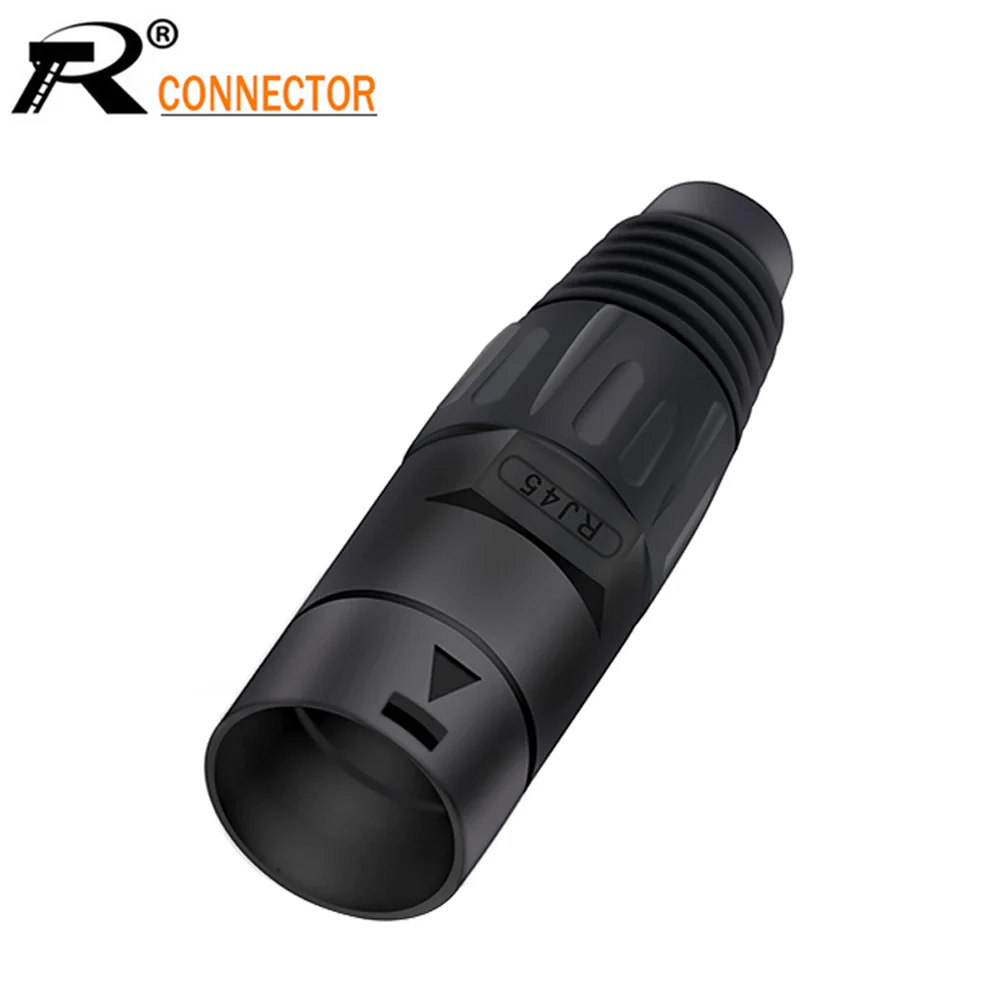 

2 шт. RJ45 штекер авиационные контакты сетевой адаптер водонепроницаемый разъем медные контакты 8p8c Ethernet сетевой терминал черный