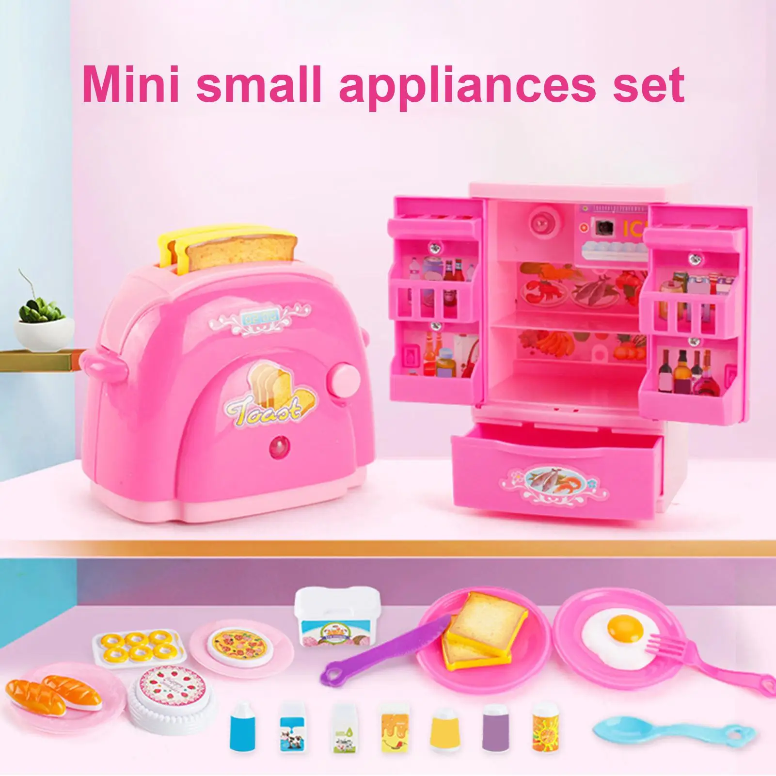 

Children Kids Toys Mini Simulation Refrigerator Toaster Kids Educational Role Play Set Birthday / Christmas NEW Year Gift
