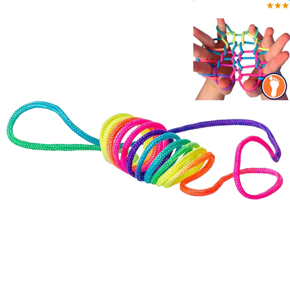 

50Pcs/lot Kids Rainbow Colour Fumble Finger Thread Rope Ztringz Chain Braided Cord Stringes Game Toys For Children Gift Line