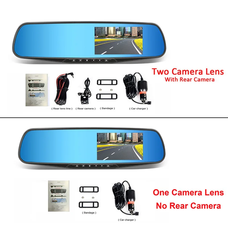 

Jansite Car DVR Dual Lens Car Camera Full HD 1080P Video Recorder Rearview Mirror With Rear view DVR Dash cam Auto Registrator