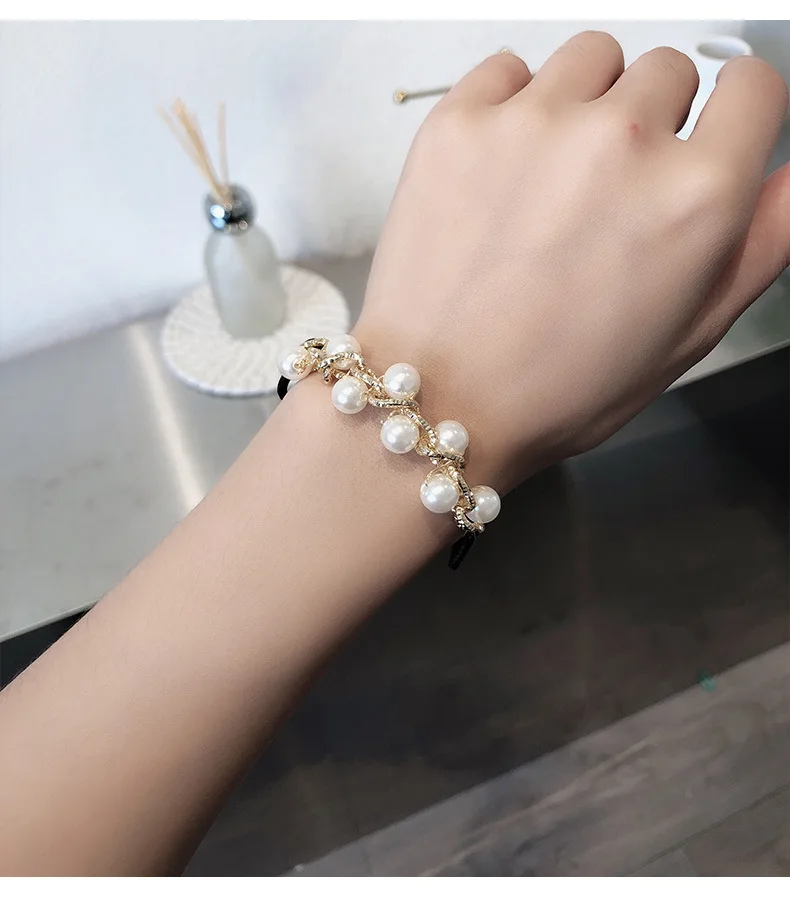 Изысканная жемчужная Женская резинка для волос простая хвоста корейский стиль