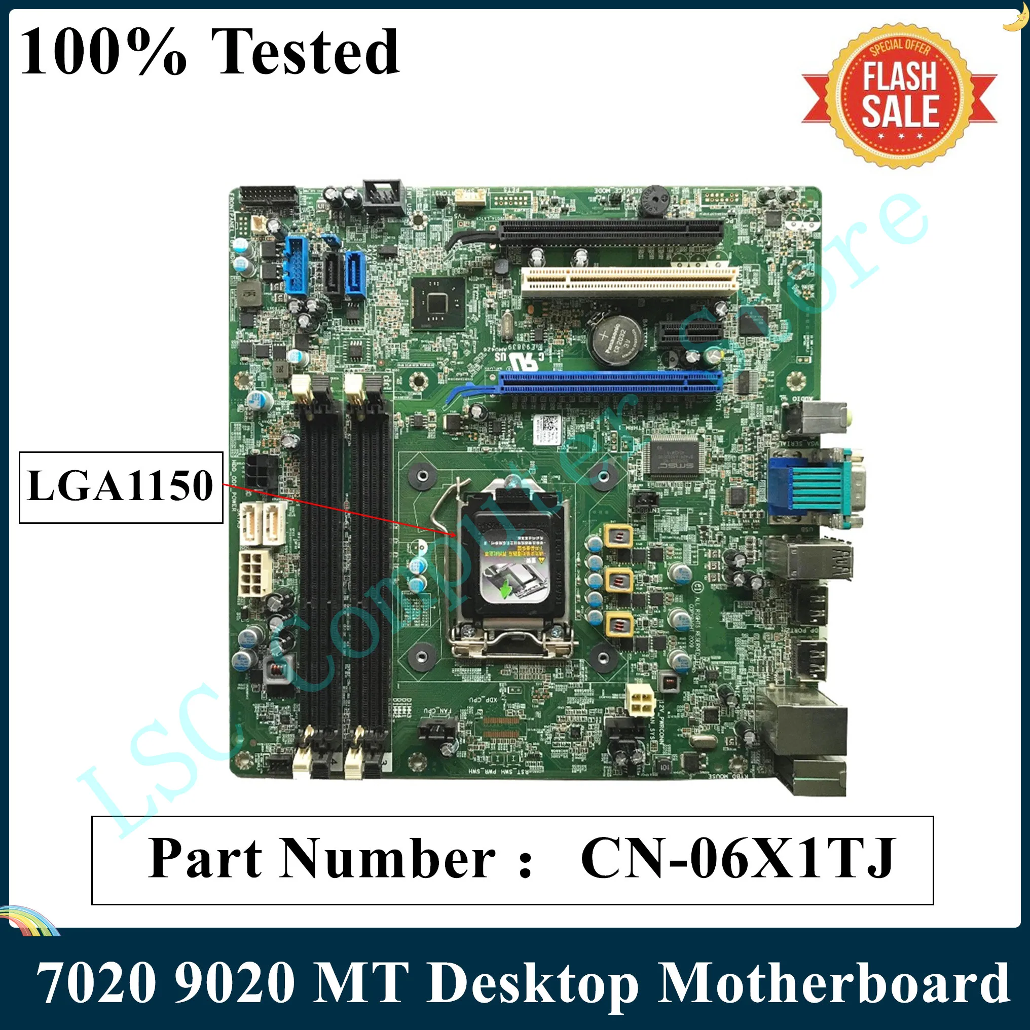 СОП для DELL Optiplex 7020 9020 MT рабочего стола материнской платы CN-06X1TJ 6X1TJ N4YC8 PC5F7 48DY8 LGA1150 100%