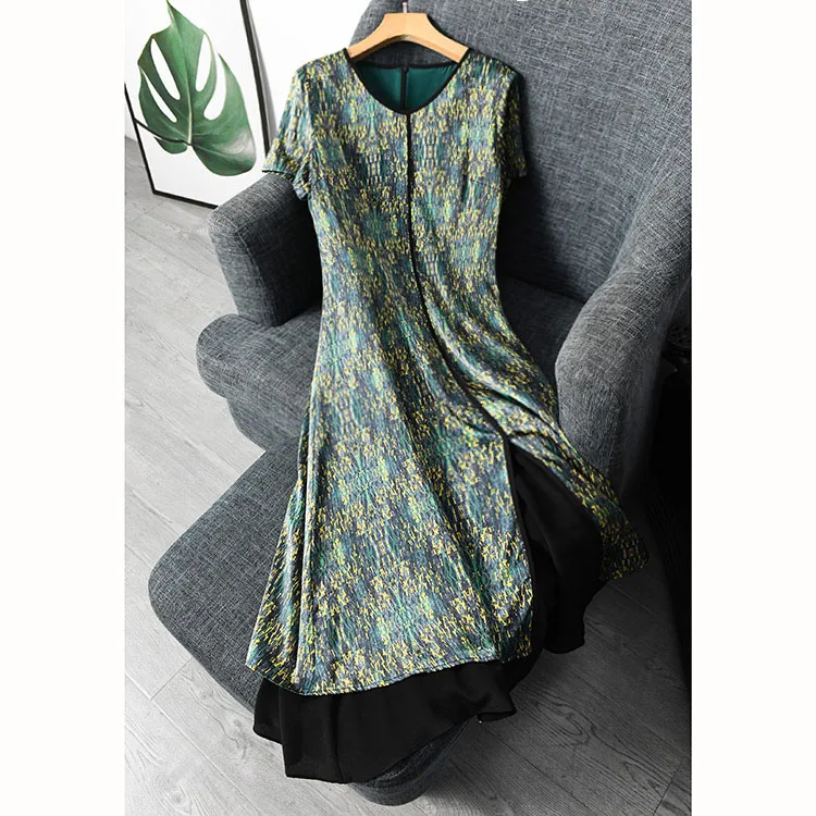 Женское длинное платье рубашка из натурального шелка Элегантное повседневное с