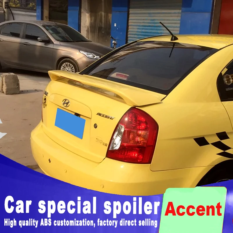 

Высококачественный праймер для HYUNDAI accent, черный или белый цвет, для 2005 2006 2007 2008 2009 2010 ABS, задний спойлер для багажника accent