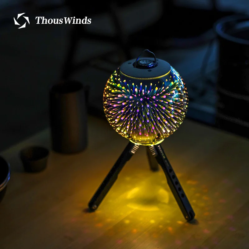 저렴한 Thous Winds-골대 제로 LED 램프 3D 불꽃 랜턴 야외 캠핑 조명, 그림자 유리 전등갓
