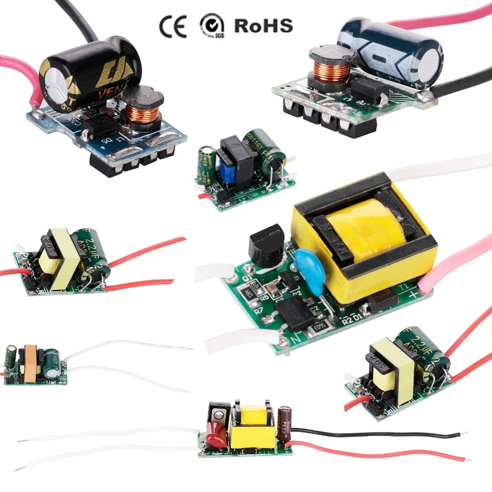 

200mA 300mA Power LED Driver Constant Current AC 85-265V Supply for 3W 4W 5W 7W Light Lamp Bulb Transformers Output 3-12V 12-26V