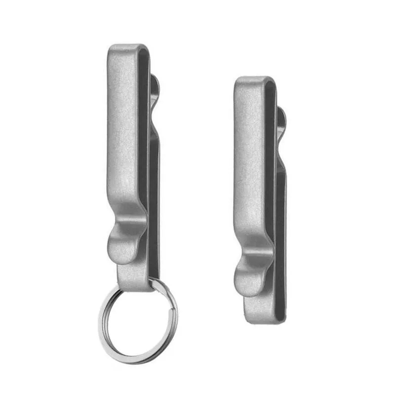1pcs Titanium Alloy Key Ring Belt Clip Quick Draw Keychain Hanging Buckle Corkscrew