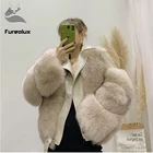 Куртка женская из натурального Лисьего меха Furealux, теплая, Зимняя