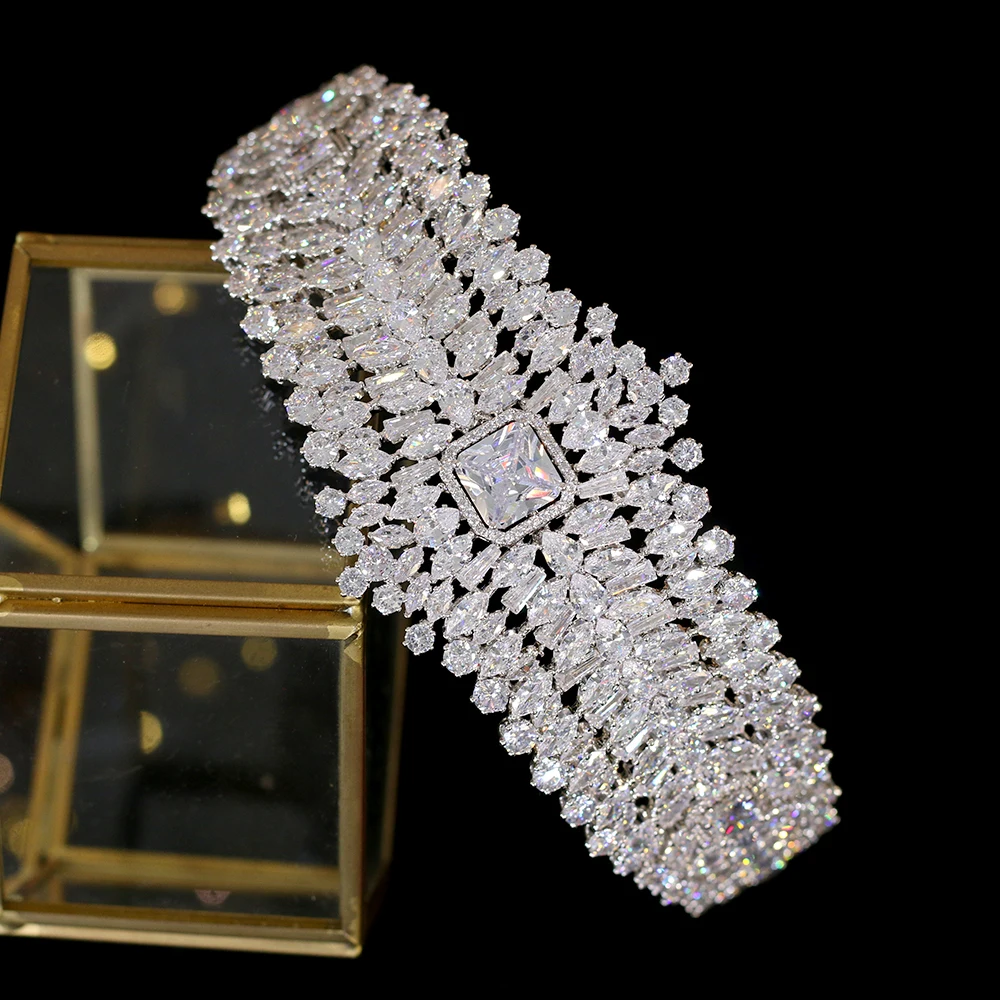 Роскошная блестящая Тиара для невесты Хрустальный головной убор принцессы