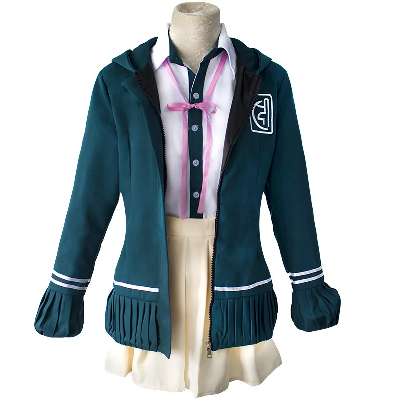 

Anime Danganronpa: Trig Nanami ChiaKi Cosplay Costume Dark Green Hooded Suit Clothing Coat Jacket Girl Fullset Halloween Party