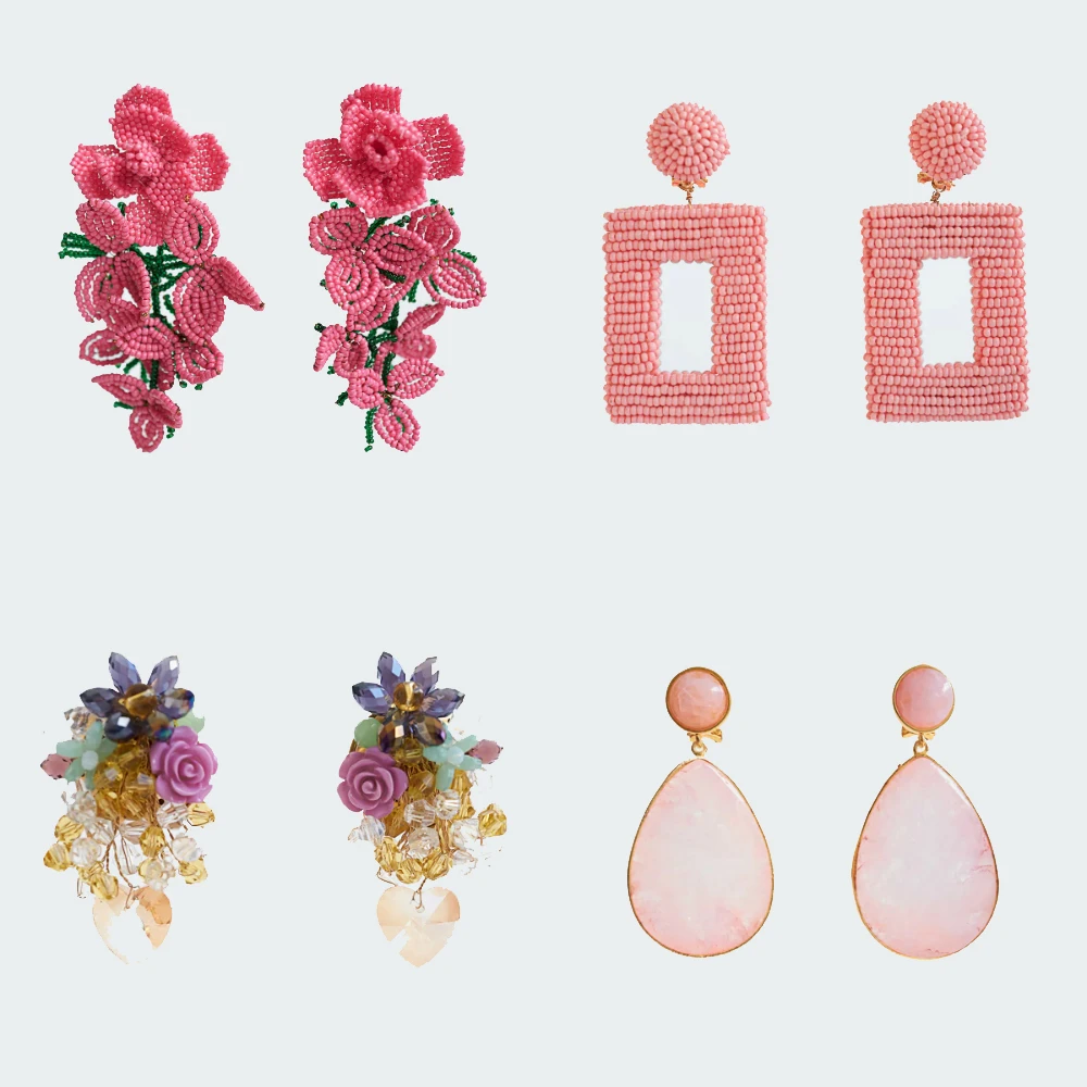 Женские квадратные висячие серьги Miwens с красными бусинами Новые разноцветные