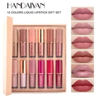 handaiyan 12 colors matte liquid lipstick set long lasting smudge proof wateproof lip glosses gift box