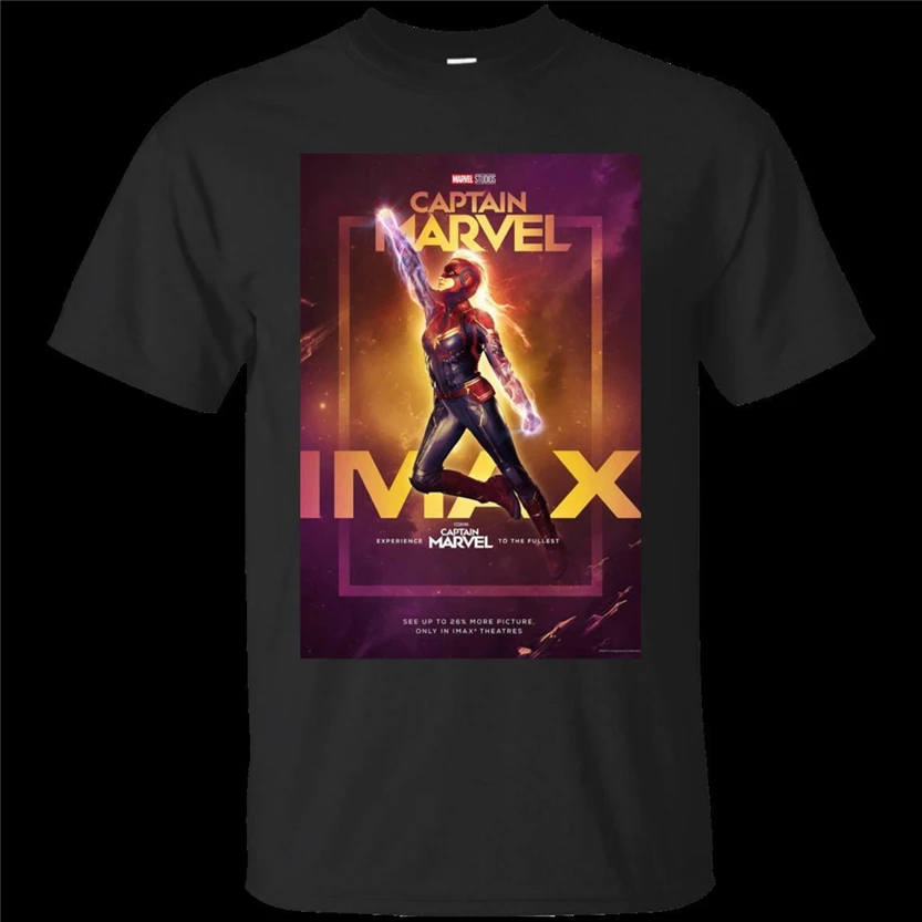 Черная футболка Марвел Капитан Imax 2D Experience Размер New Новинка унисекс Забавные топы