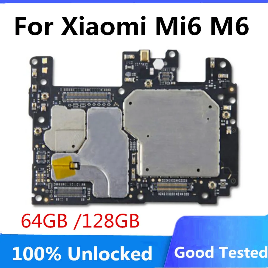 Оригинальная разблокированная материнская плата для Xiaomi 6 Mi6 M6 64 Гб 128 ГБ 100%