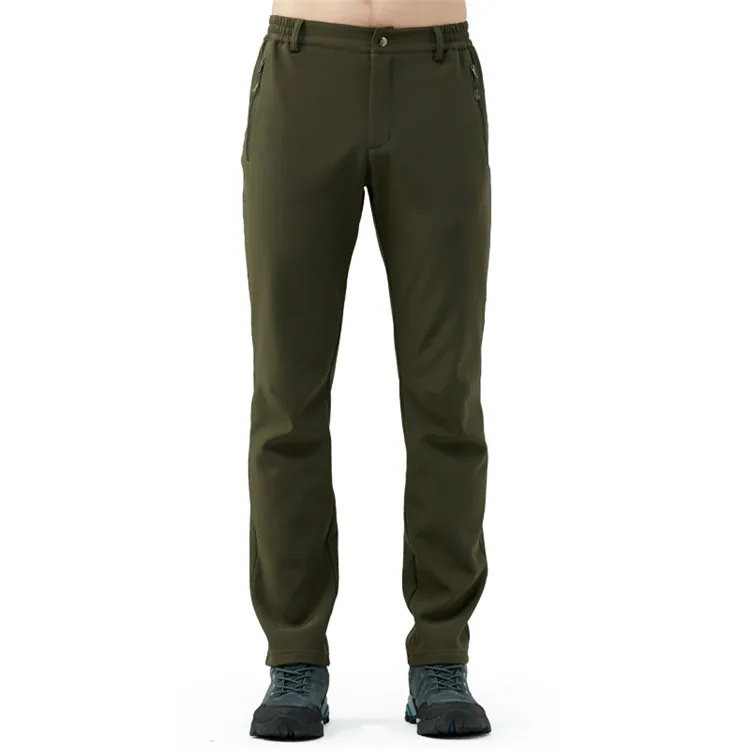Men Army Green TECTOP зимние мужские Wo мужские s толстые походные флисовые брюки для спорта на открытом воздухе кемпинга термальные ветрозащитные внутри флисовые сплошные брюки VA668 - Цвет: Men Army Green