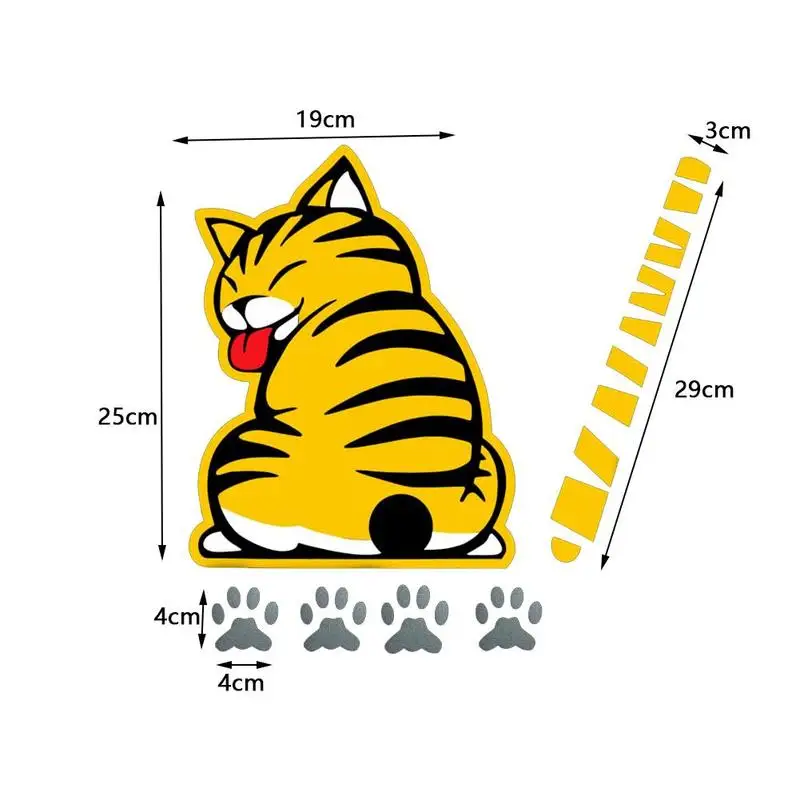 

Waterproof Car Rear Windshield Wiper Stickers Reflective Decor Stickers Cat Self-adhesive Tail Car Styling Car Wagging Stic J8F3