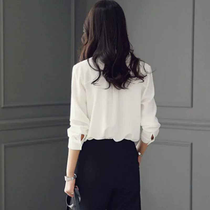 Новинка Весна 2021 модная женская одежда блузки с длинным рукавом рубашка бантом