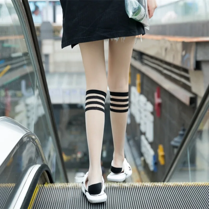 Длинные шелковые носки в японском стиле женские весенне летние модные пикантные