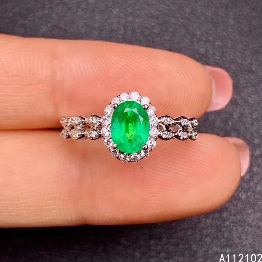 

KJJEAXCMY fine jewelry 925 sterling silver inlaid natural emerald ring fashion girl's ring support test hot selling