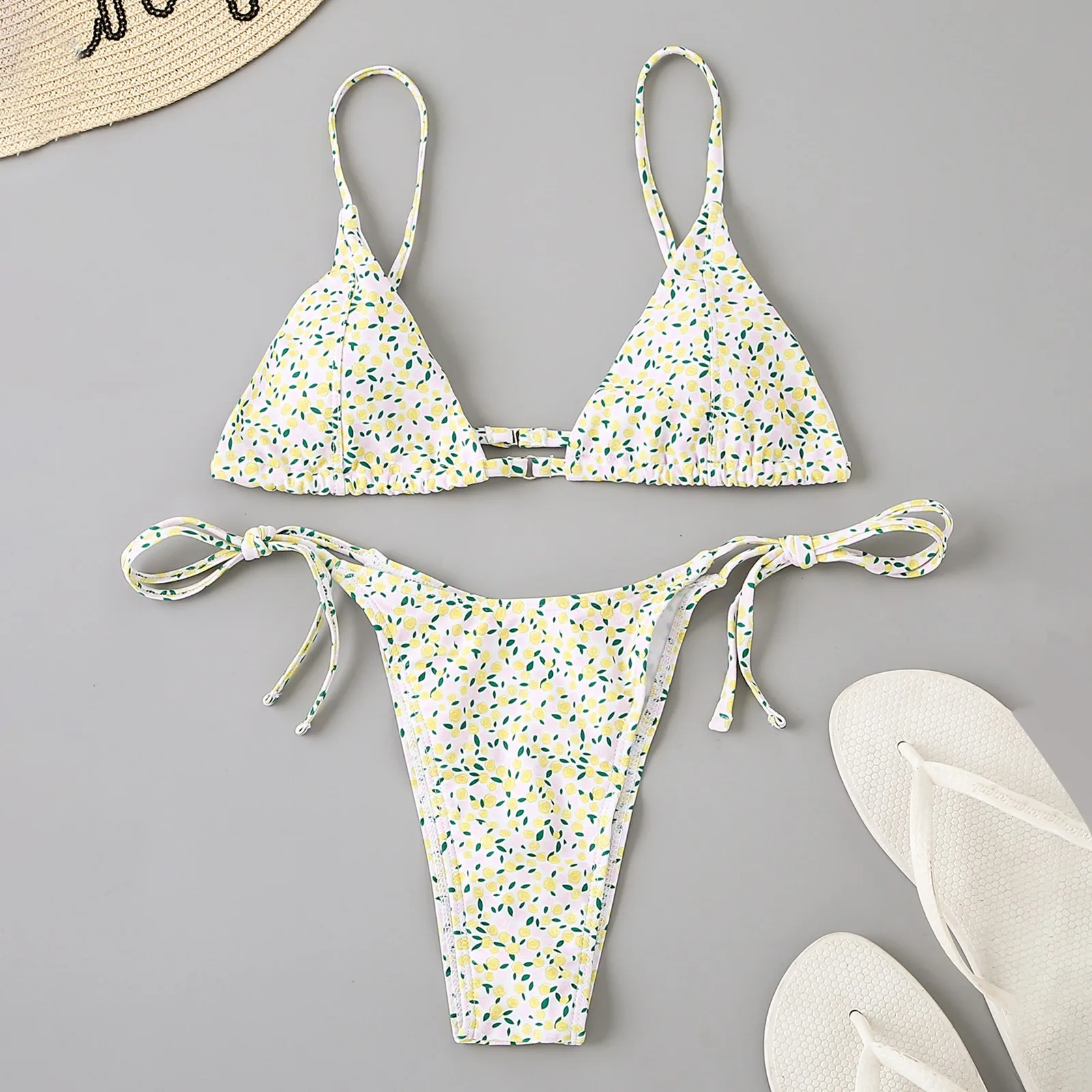 

2021 Women's fashion split swimsuit personality pants bandage sexy bikini