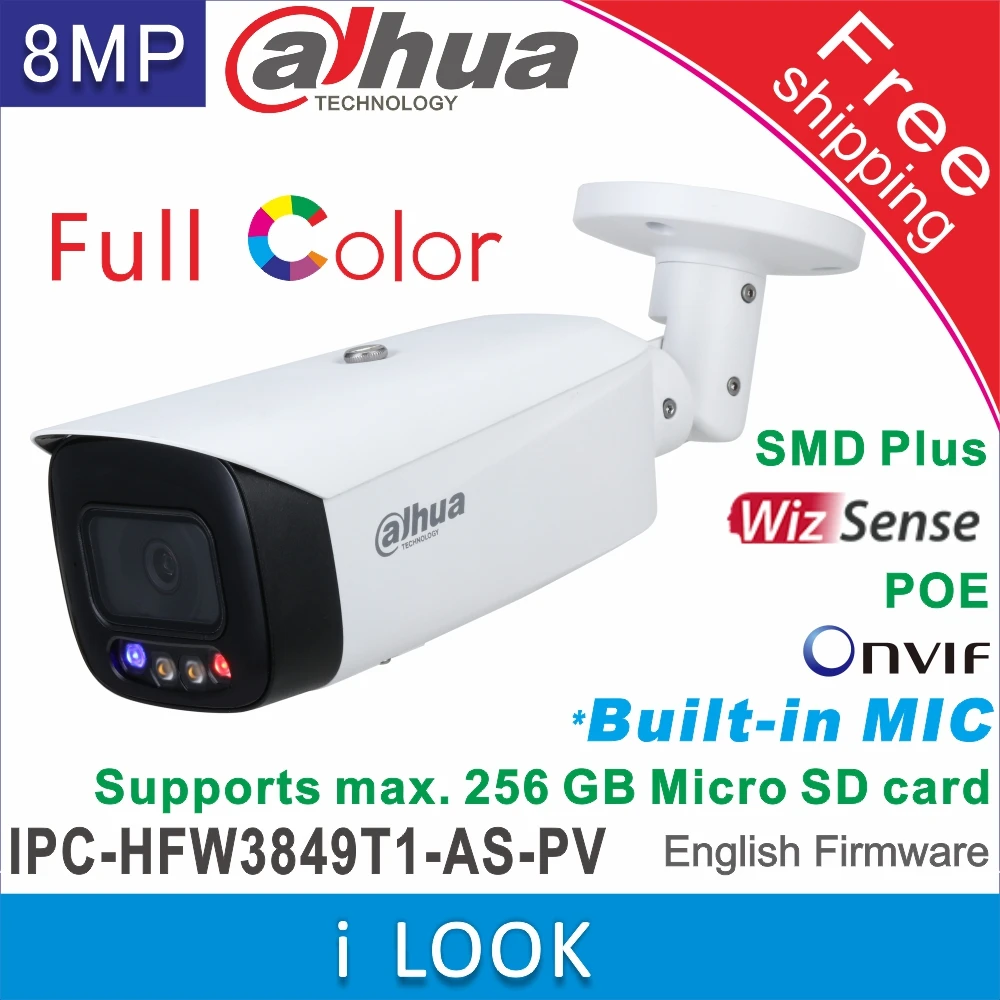 Бесплатная Доставка Dahua 4 к IP Камера IPC HFW3849T1 AS PV с фиксированным фокусным