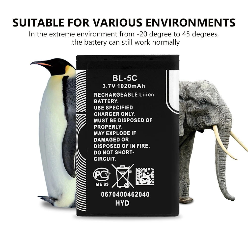 2020 новый 100% BL-5C BL 5C BL5C оригинальный мобильный телефон литий-ионный Батарея 1020mAh