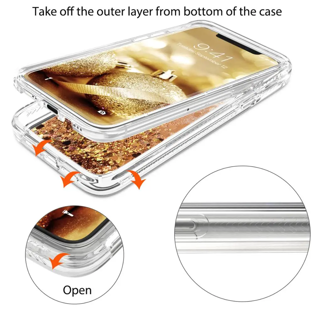 Чехол GrandEver для iphone 11 Pro Max с блестками и сердечками | Мобильные телефоны