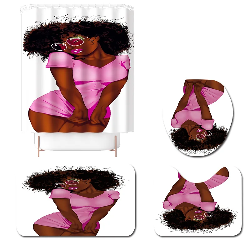 Набор водонепроницаемых штор для душа с Африканской девушкой впитывающие
