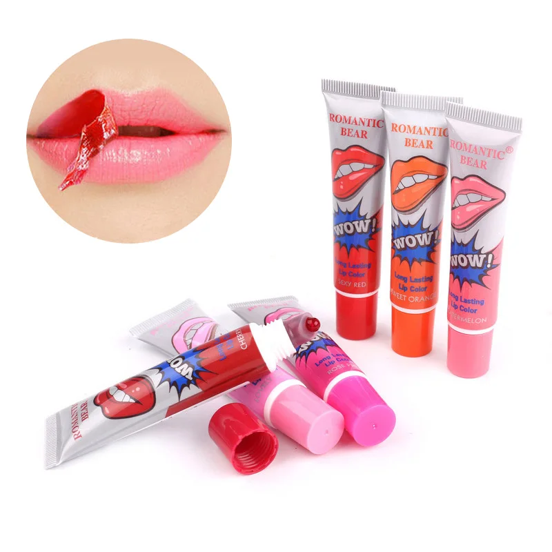 6 Colors Amazing Moisturizer Lip Gloss Tear Pull Lipgloss Waterproof Makeup Lip Stick Long Lasting Liquid Lipstick Tint