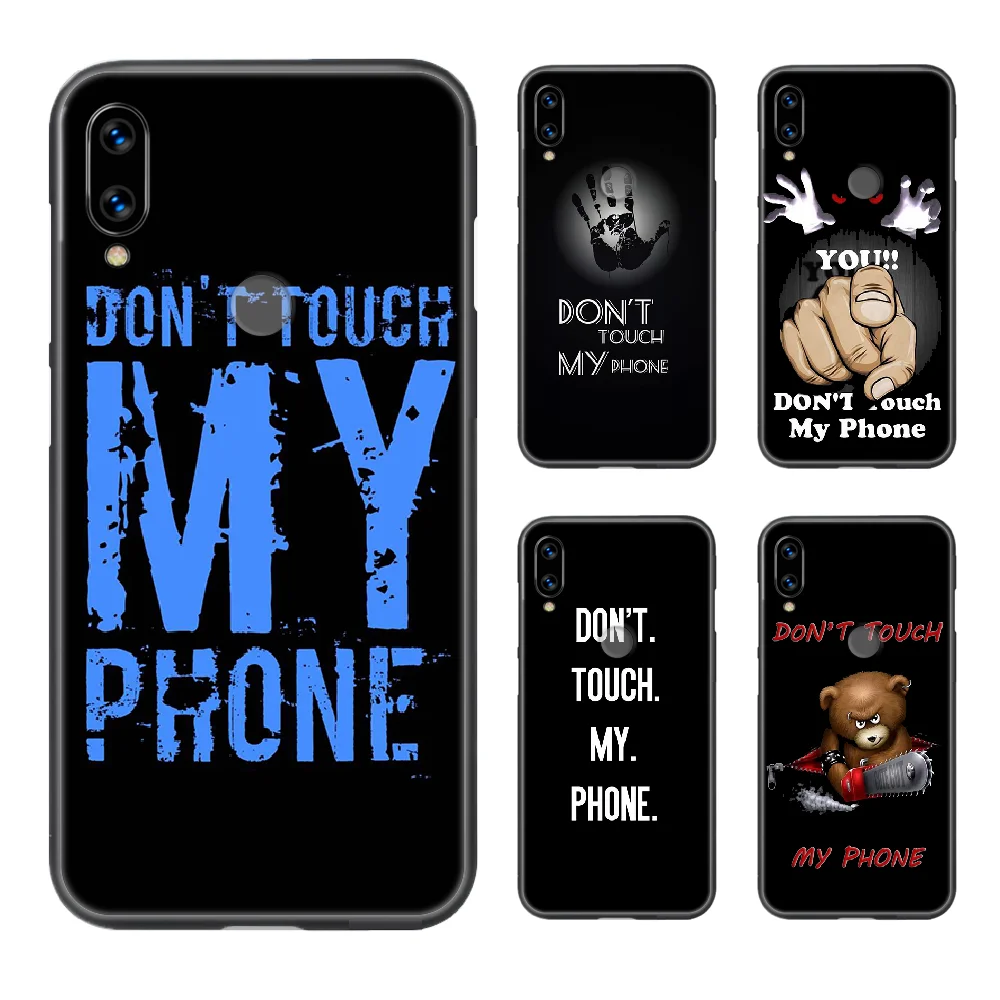 Чехол для телефона Don't touch my phone корпус XIAOMI Redmi 7a 8a S2 K20 NOTE 5 5a 6 7 8t 9 9s pro max черный